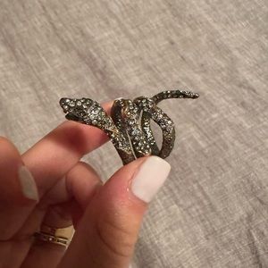 Alexis Bittar rhodium snake ring